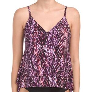 NEW Magicsuit Miraclesuit Size 8 Slimming Jolene Snake Purple Tankini Top